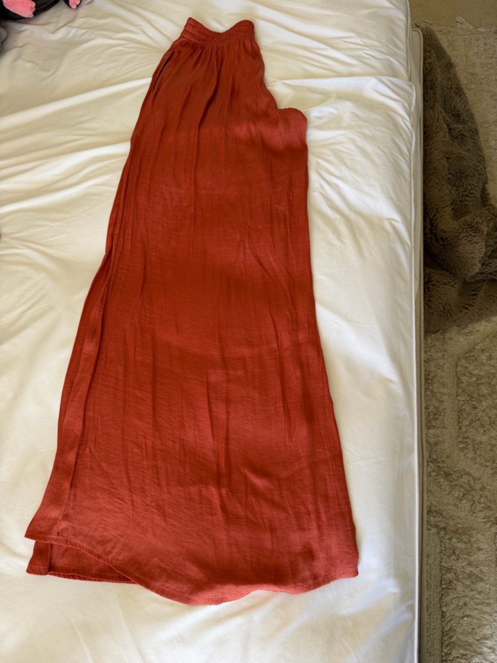 ZARA Wide Leg Palazzo Pants in Rust SIZE M - Picture 6 of 6